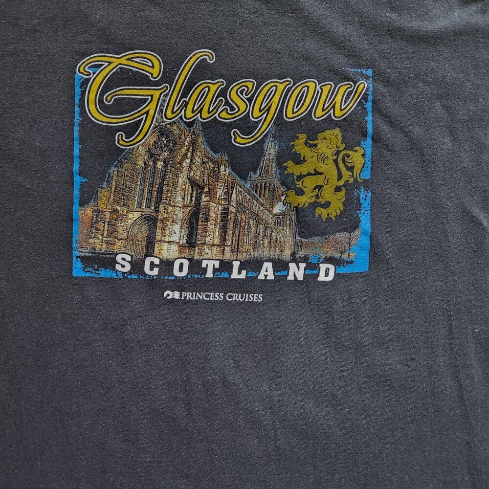 Glasgow Cathedral Scotland T-Shirt Mens 3XL Princess Cruises Black UK Cotton - Picture 1 of 6
